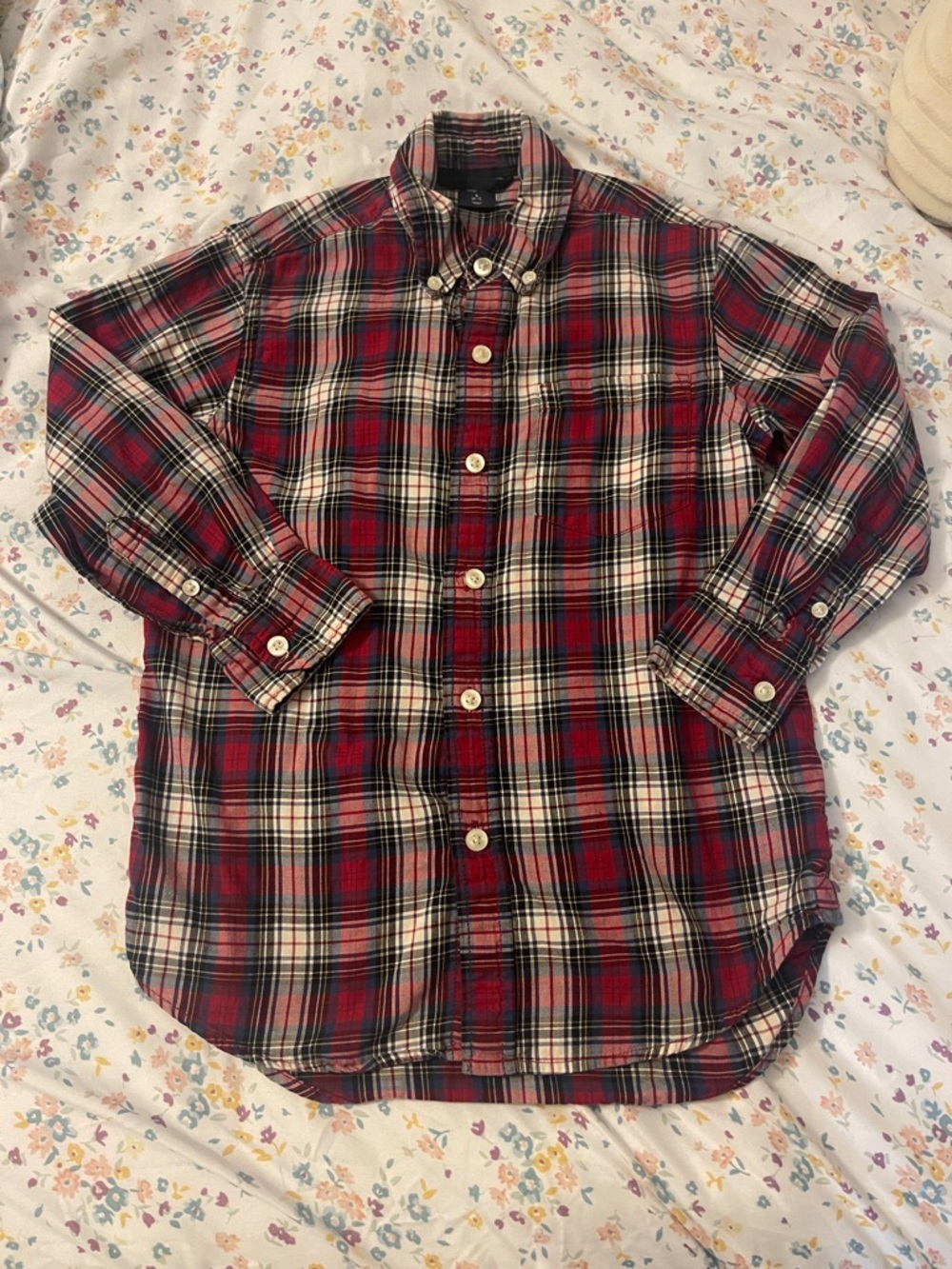 GAP Kids Plaid Long Sleeve Button-Down Shirt